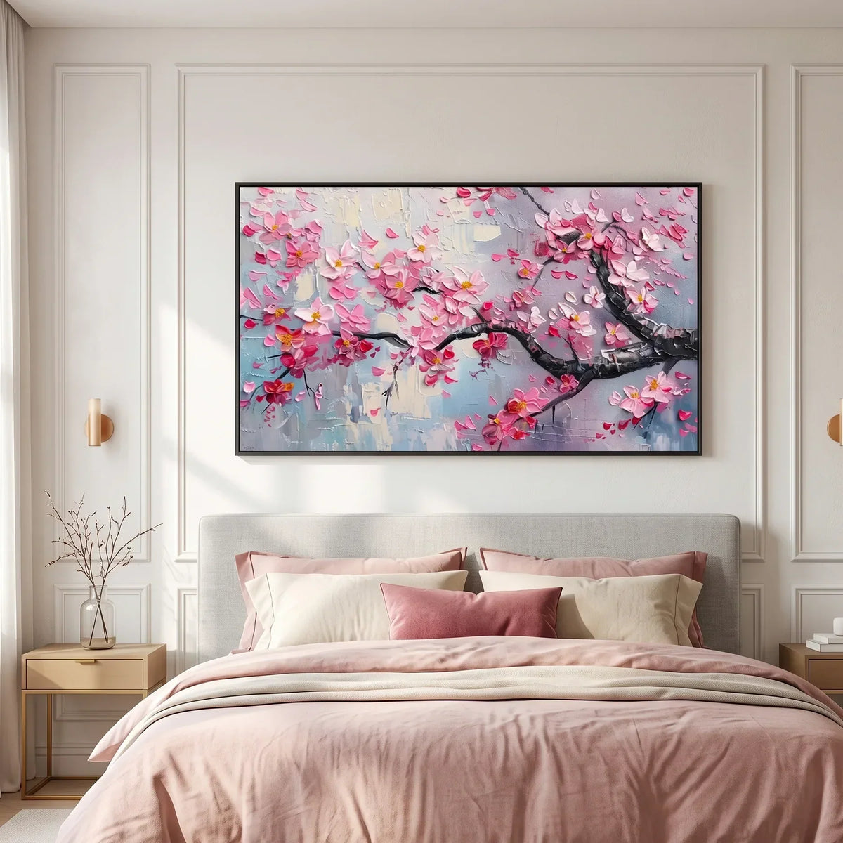 Large textured modern painting for living room wall decor