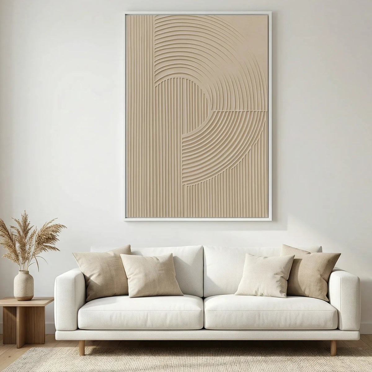 Beige Textured Minimalist Painting TA#3013 — Existing room preview room preview