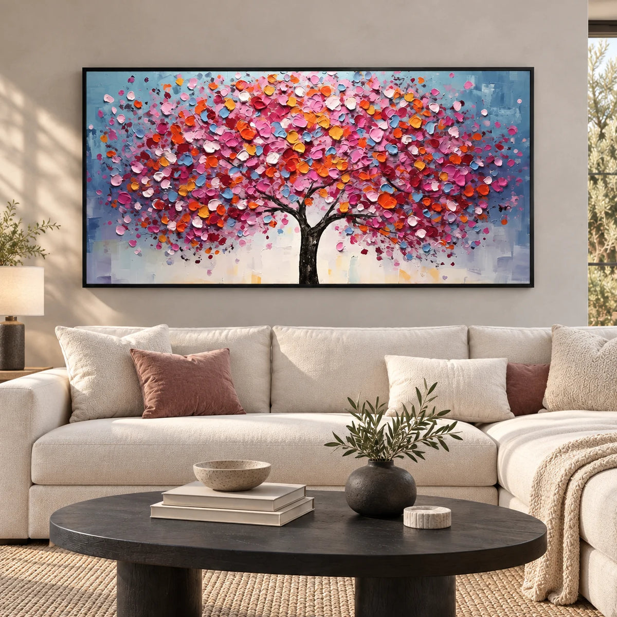 Colorful Tree Abstract Painting MT#2619 — Existing room preview room preview