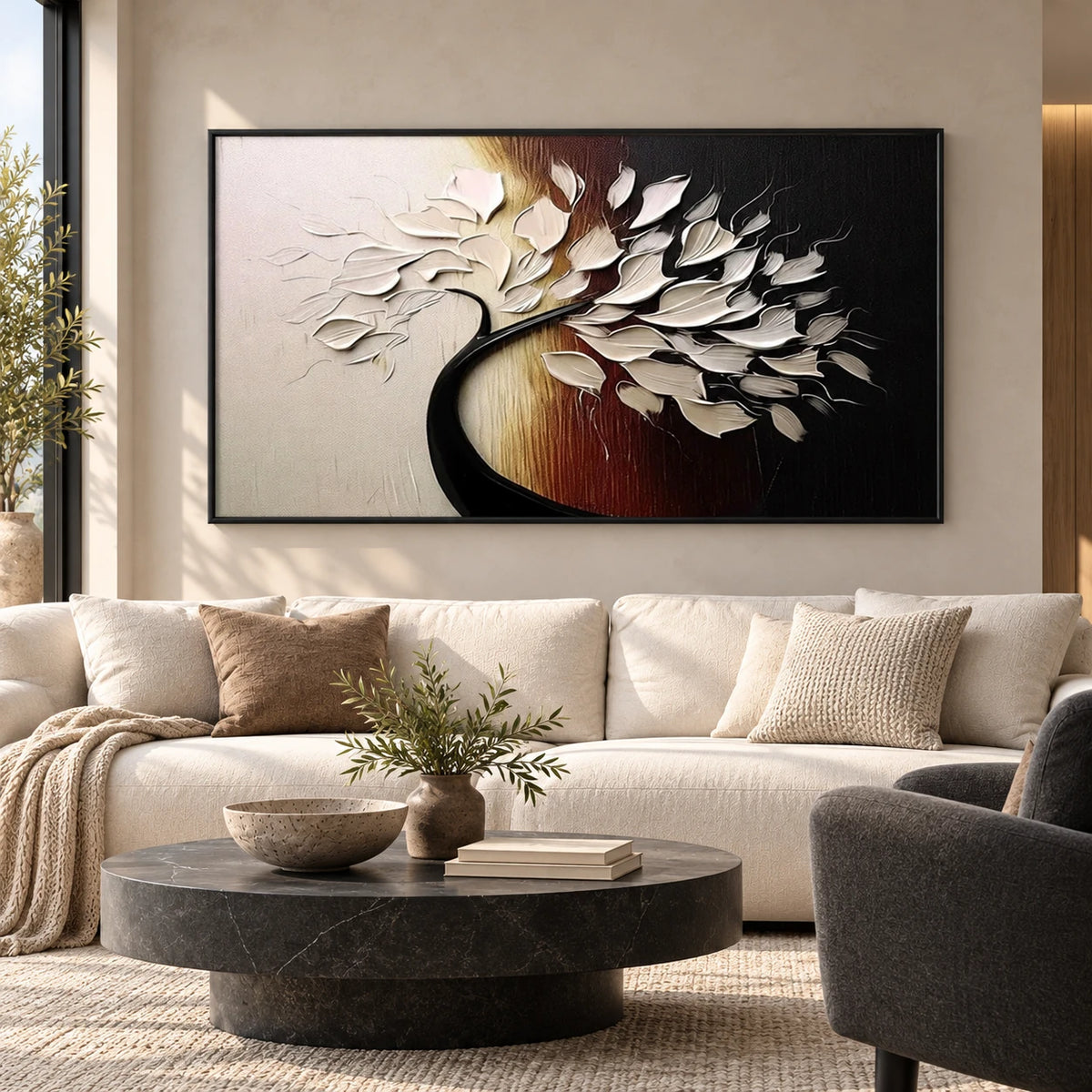 Minimalist Abstract Tree Painting MT#2642 — Existing room preview room preview