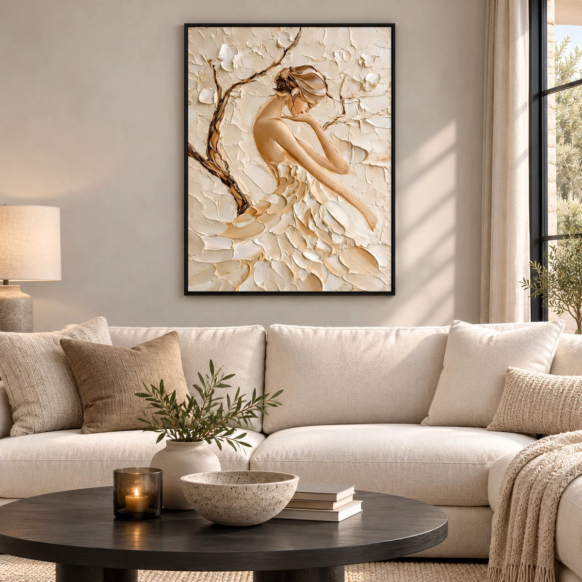 Nude Textured Figure Painting PP#2113 — Existing room preview room preview