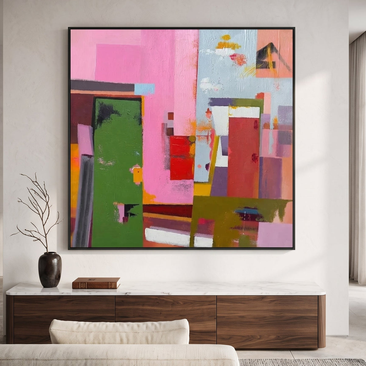 Colorful Geometric Abstract Painting AA#3041 — Existing room preview room preview
