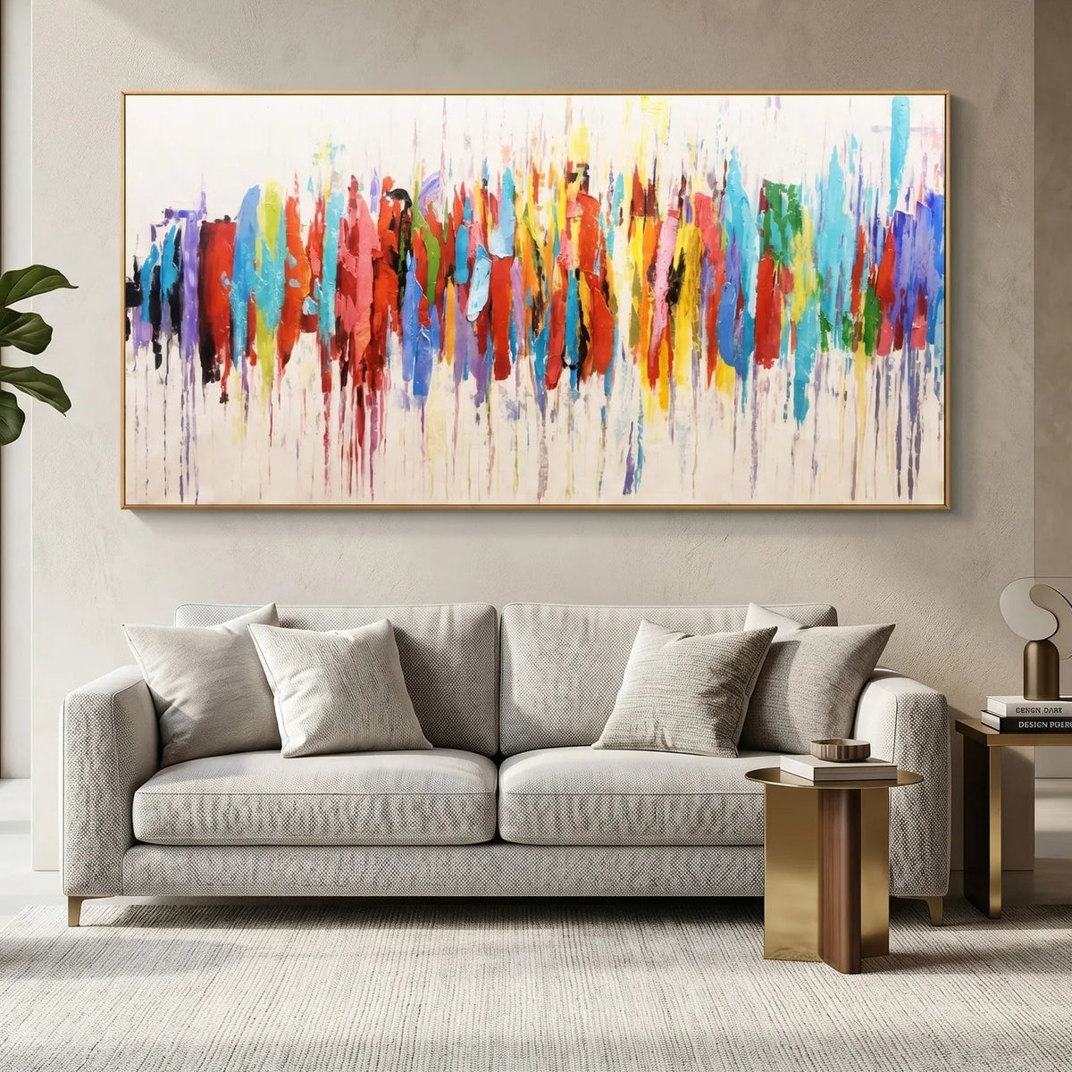 Color Splash Abstract Art AA#3018 — Existing room preview room preview
