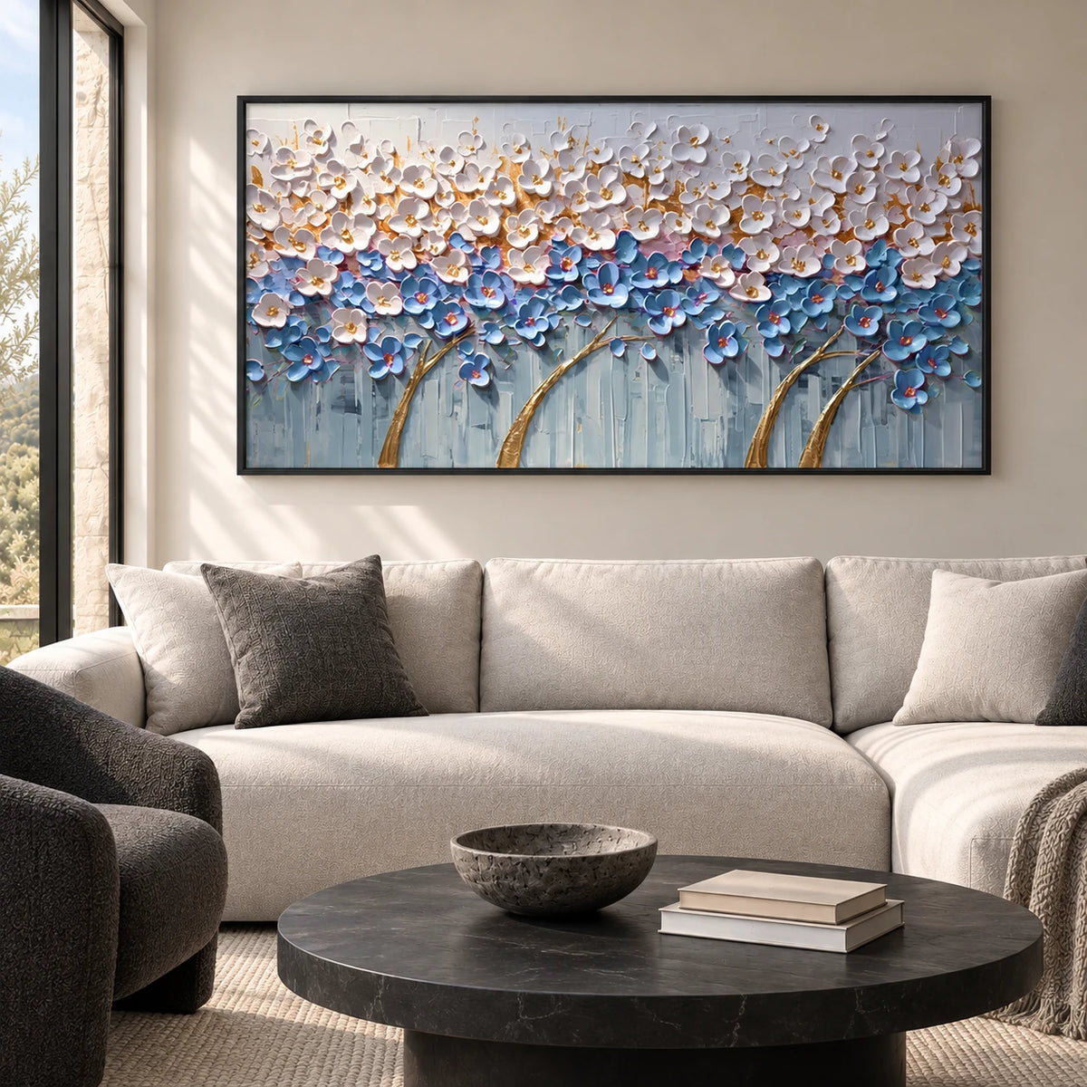 Modern Flower Tree Painting #AA298 — Existing room preview room preview