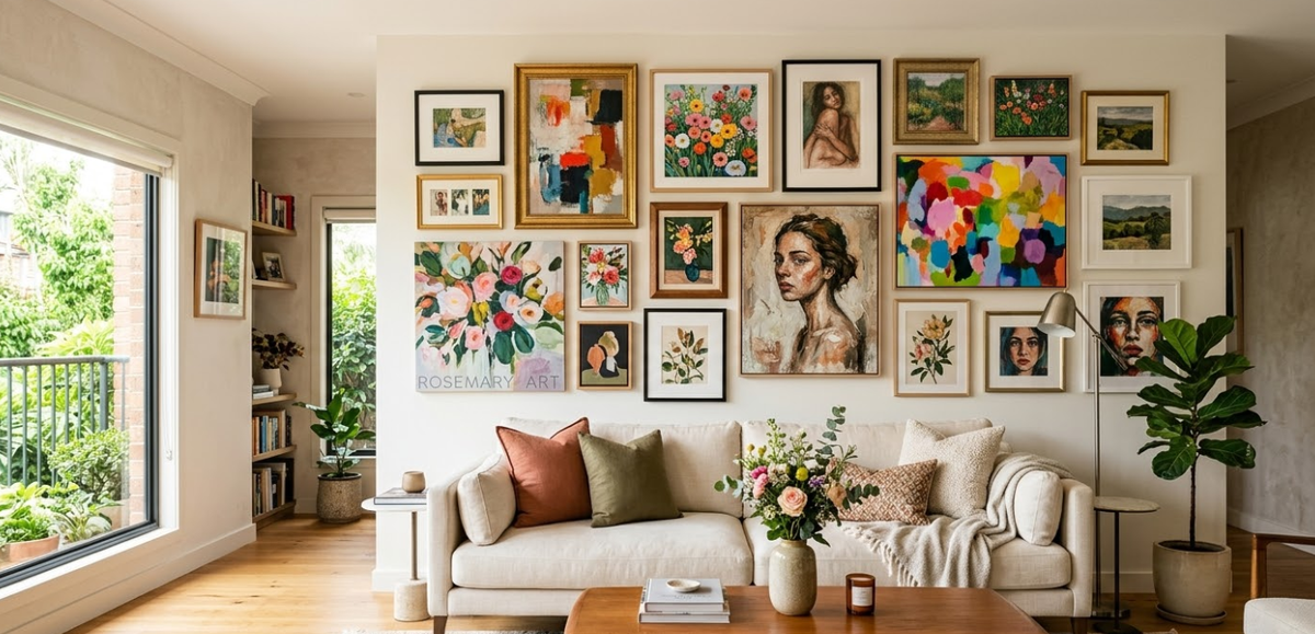 How to Build a Contemporary Gallery Wall | Rosemary Art Home Guide