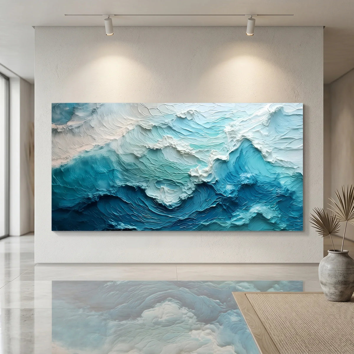 beach wall art, wave painting, large ocean wall art