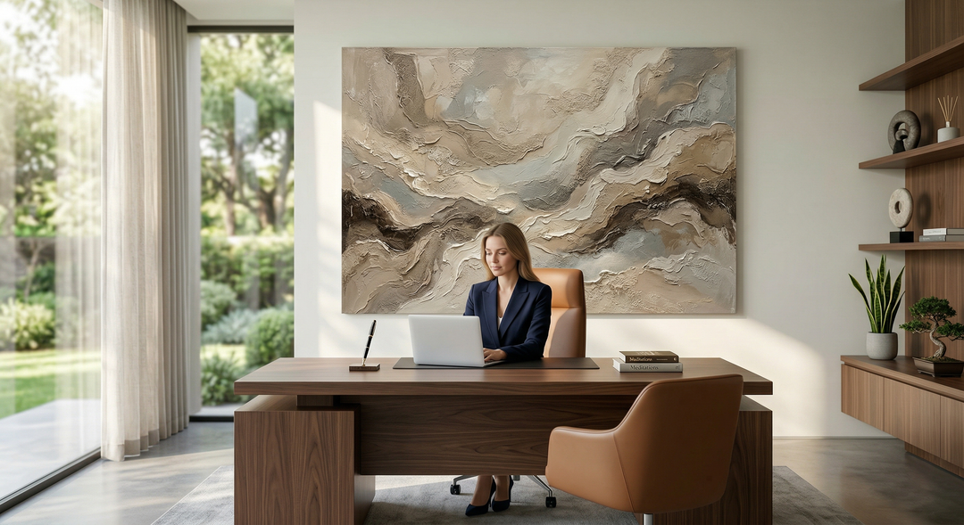 Neuroscience Reveals: How Tactile Art and Textured Canvas Reduce Stress | Rosemary Art Aesthetics