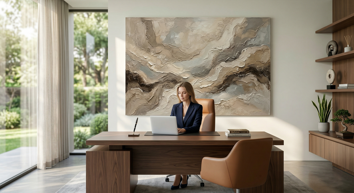 Neuroscience Reveals: How Tactile Art and Textured Canvas Reduce Stress | Rosemary Art Aesthetics