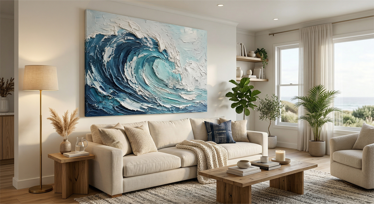 How to Choose the Perfect Textured Canvas Art for Your Living Room | Rosemary Art Aesthetics