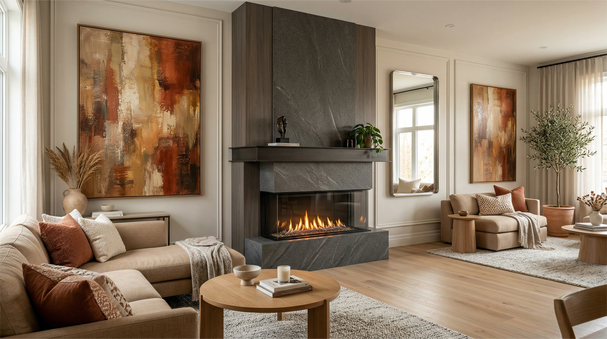 Don't Let Your Fireplace Stand Alone: How to Perfectly Decorate the Walls Beside It | Rosemary Art Aesthetics