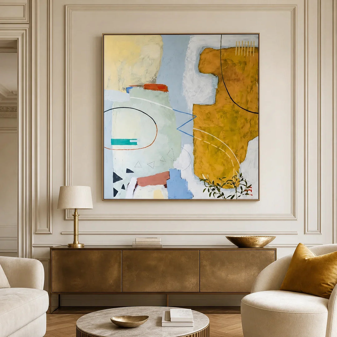 hand-painted abstract art