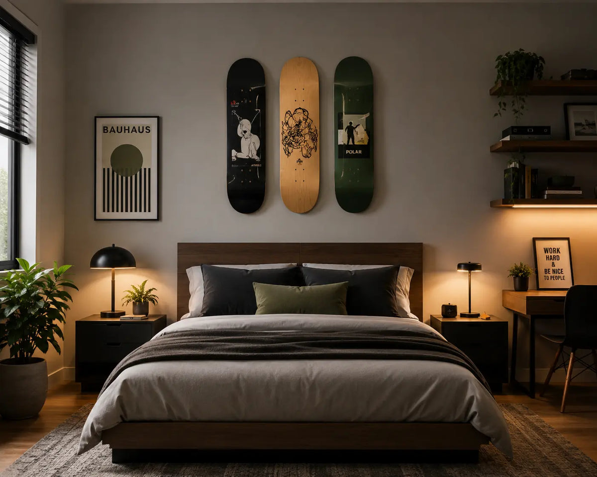 Skateboard Wall Decor Ideas for Bedrooms, Game Rooms, and Studios
