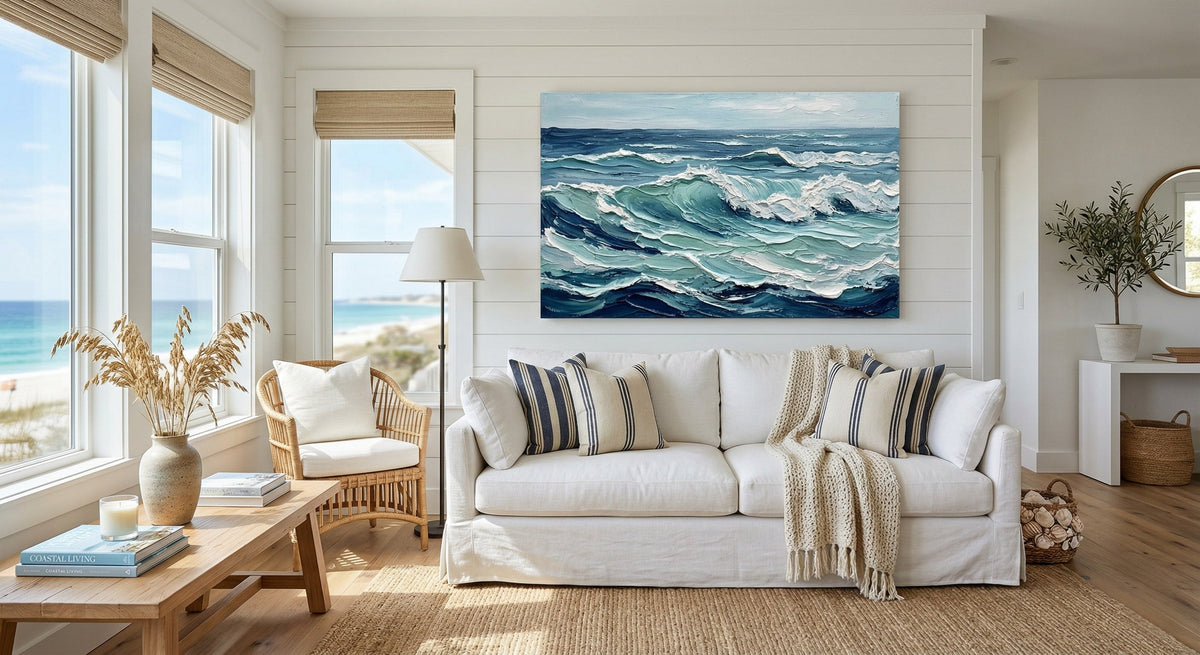 Welcoming Summer Serenity: How to Create a Cool Home Oasis with Hand-Painted Oil Paintings | Rosemary Art Aesthetics