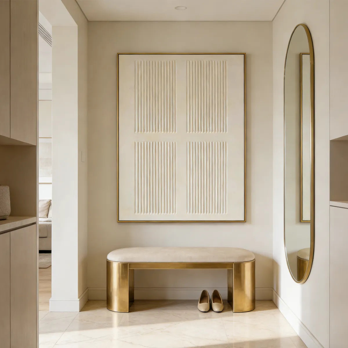 wabi-sabi art in a modern home