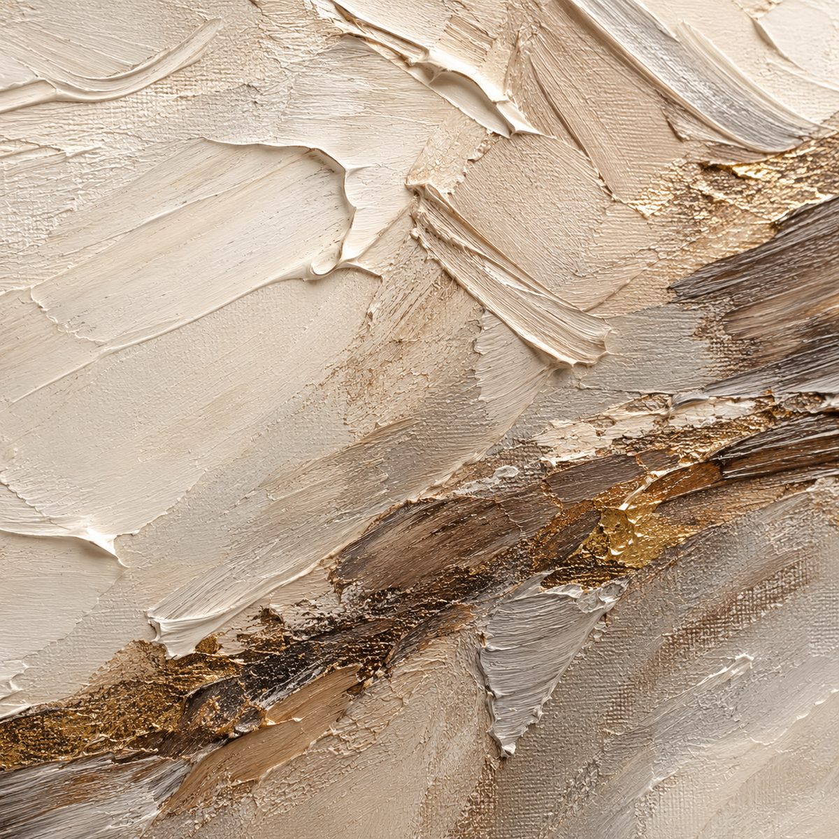 close up of impasto oil painting texture and palette knife marks