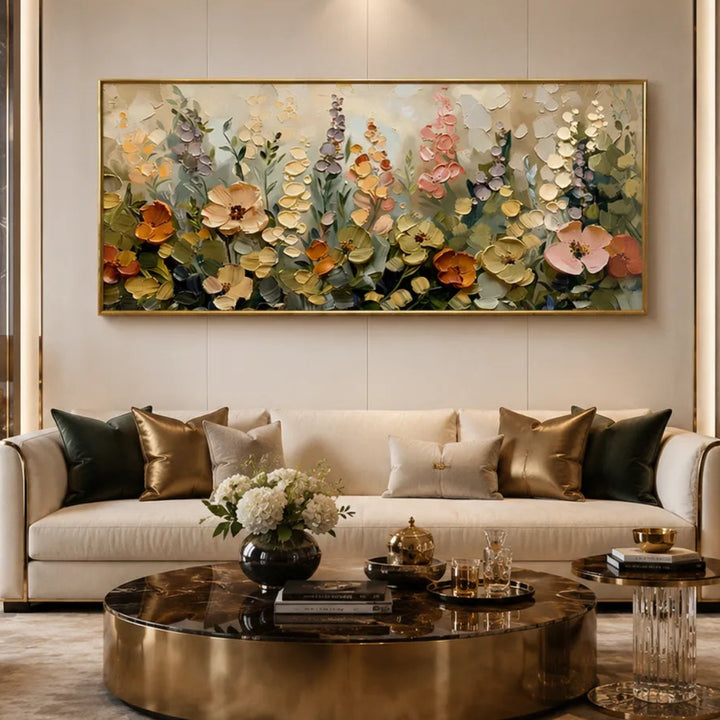 Panoramic Wildflower Colorful Impasto Oil Painting HP