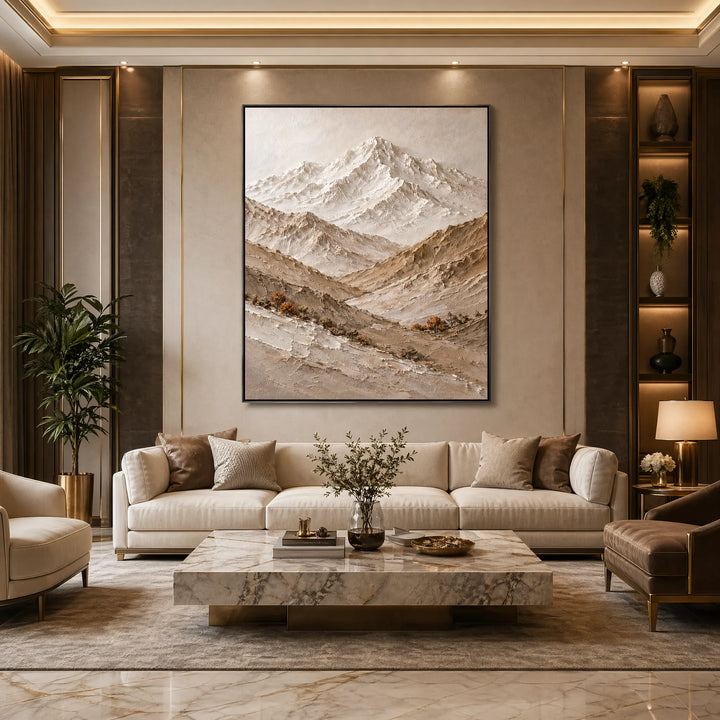 3D Mountain Abstract Oil Painting Vertical Wall Art HP