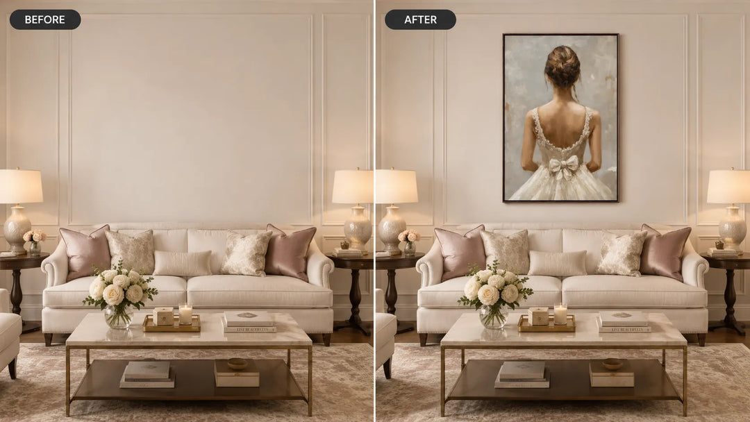 Elegant Bridal Back Portrait Painting TA