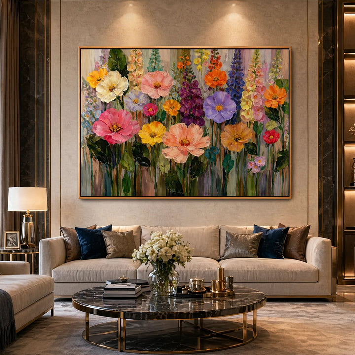 Wildflower Meadow Oil Painting Horizontal Wall Art HP