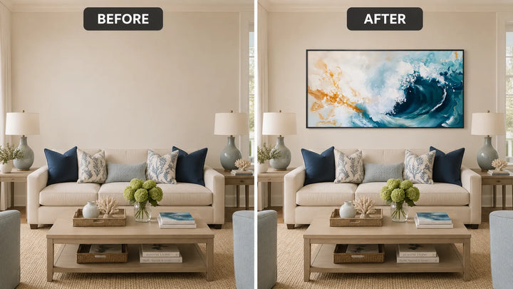 Aquamarine Crest - Abstract Ocean Wave Wall Art Painting