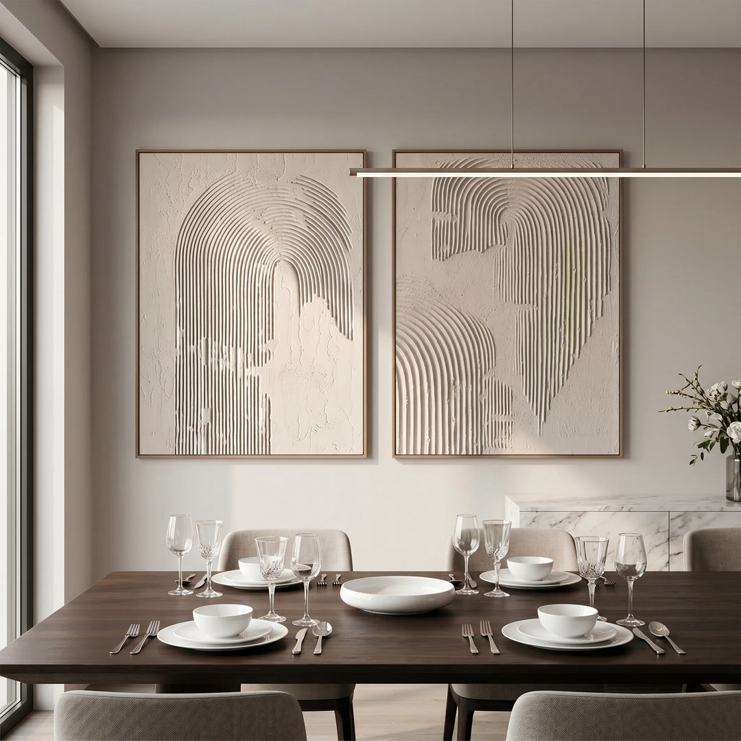 Minimalist Arch Line Diptych Canvas Print Neutral Wall TA