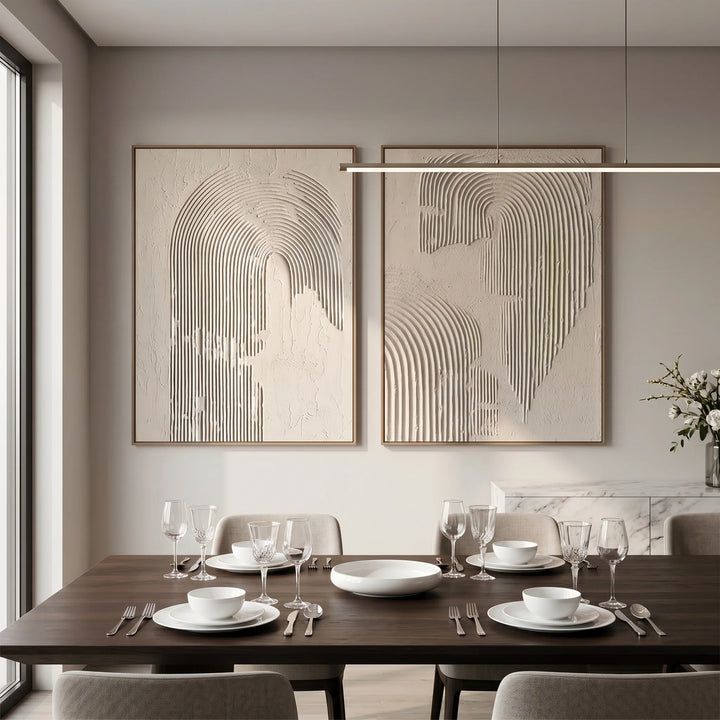 Minimalist Arch Line Diptych Canvas Print Neutral Wall TA