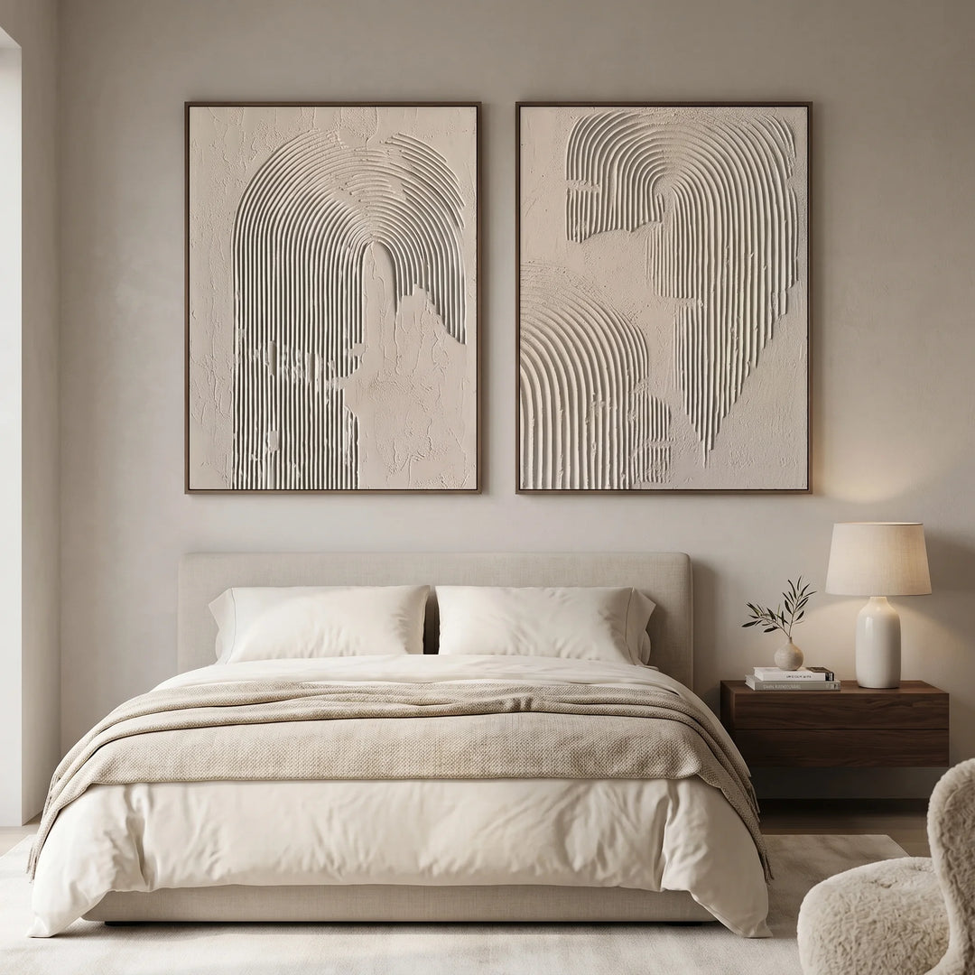 Minimalist Arch Line Diptych Canvas Print Neutral Wall TA