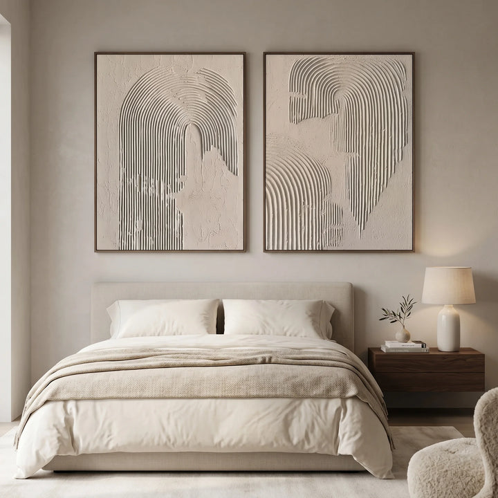 Minimalist Arch Line Diptych Canvas Print Neutral Wall TA
