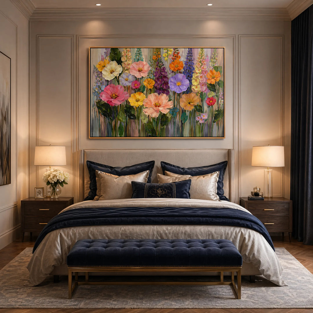 Wildflower Meadow Oil Painting Horizontal Wall Art HP