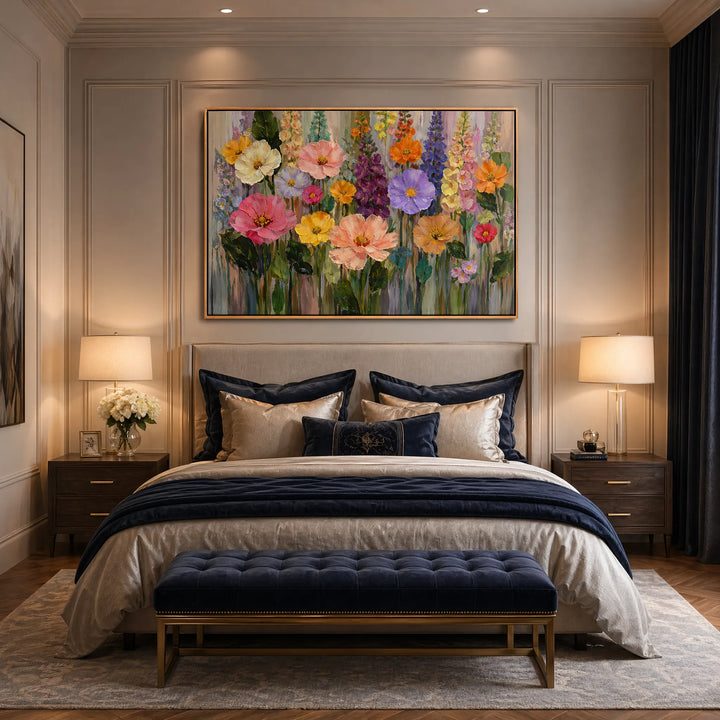 Wildflower Meadow Oil Painting Horizontal Wall Art HP