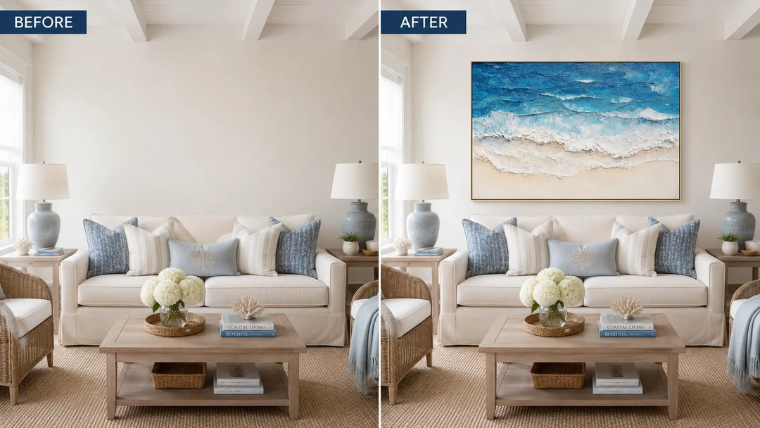 Azure Shoreline Textured Abstract Painting SP