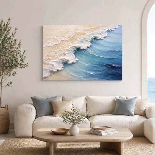 3D Crashing Wave Textured Ocean Oil Painting HP