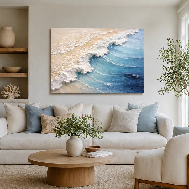 3D Crashing Wave Textured Ocean Oil Painting HP