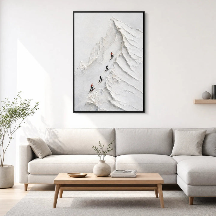 3D Skiing Snow Mountain Oil Painting Wall Art HP