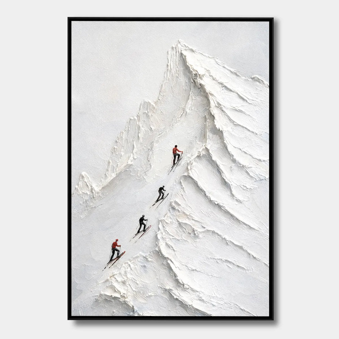 3D Skiing Snow Mountain Oil Painting Wall Art HP