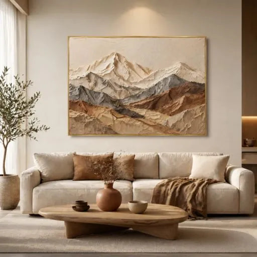 3D Textured Mountain Abstract Oil Painting HP