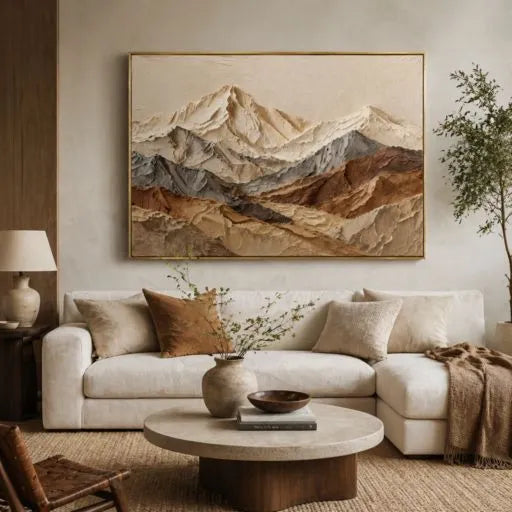 3D Textured Mountain Abstract Oil Painting HP