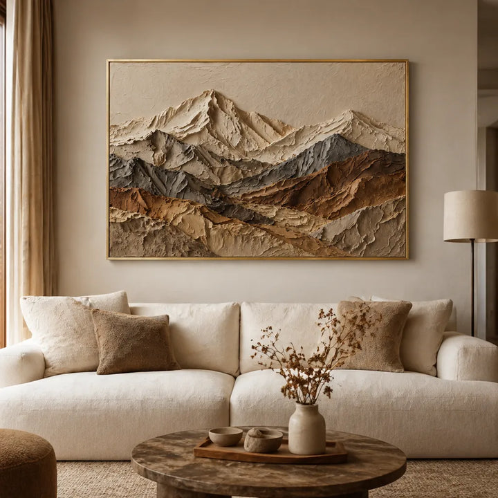 3D Textured Mountain Abstract Oil Painting HP