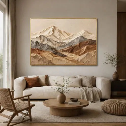 3D Textured Mountain Abstract Oil Painting HP
