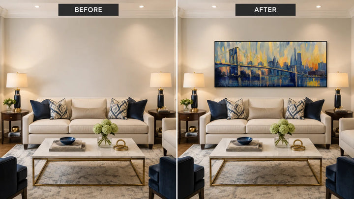 New York Brooklyn Bridge Skyline Painting AI