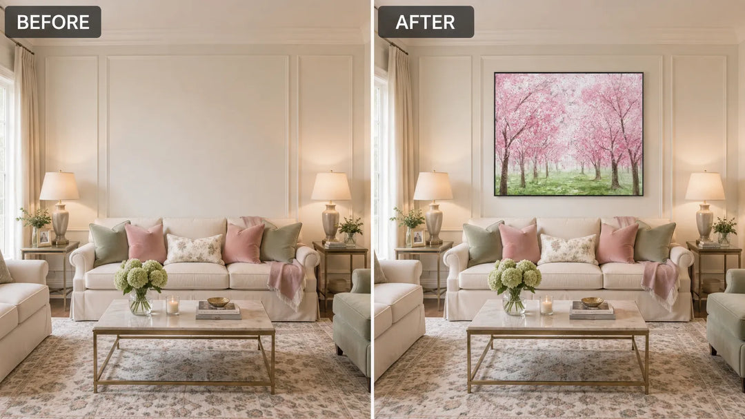 Pink Blossom Forest Painting MT