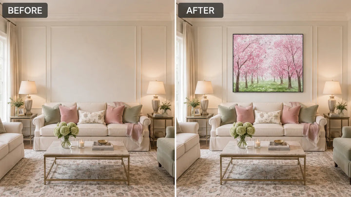 Pink Blossom Forest Painting MT