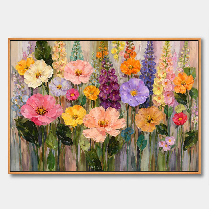 Wildflower Meadow Oil Painting Horizontal Wall Art HP