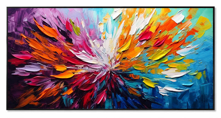 Colorful Impasto Abstract Original Oil Painting Wall Art AA