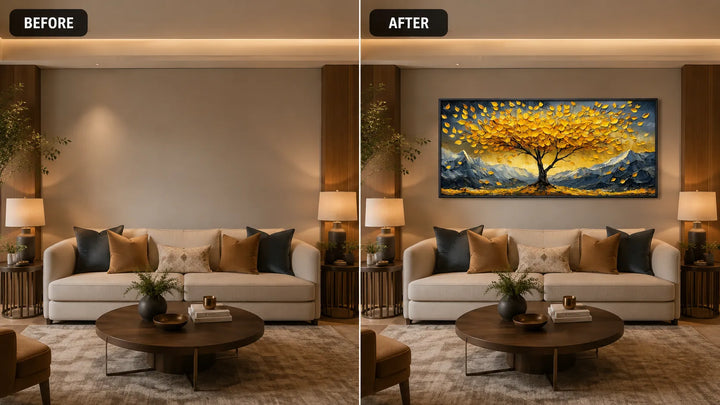 Golden Canopy Tree Painting AA