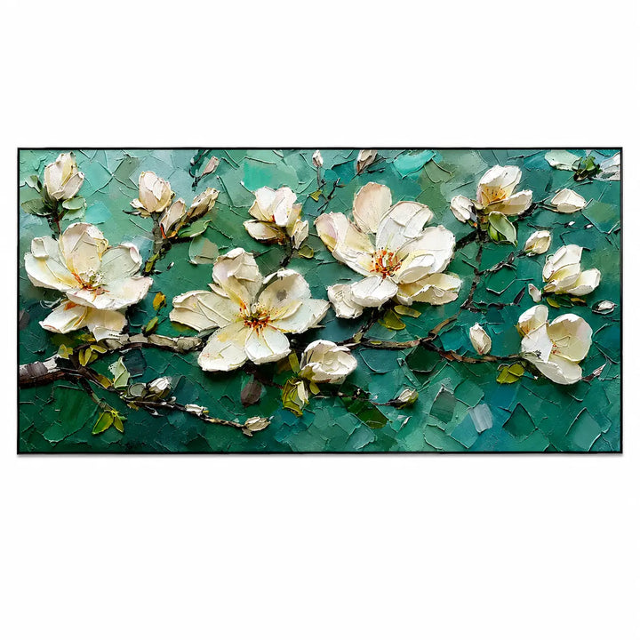 Tableau abstrait Fleur Blanche MT