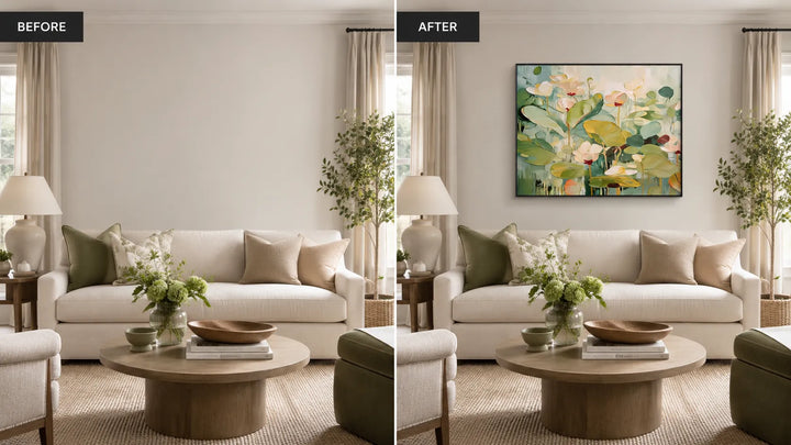 Green Floral Abstract Painting MT