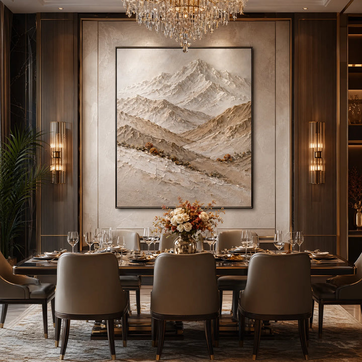 3D Mountain Abstract Oil Painting Vertical Wall Art HP