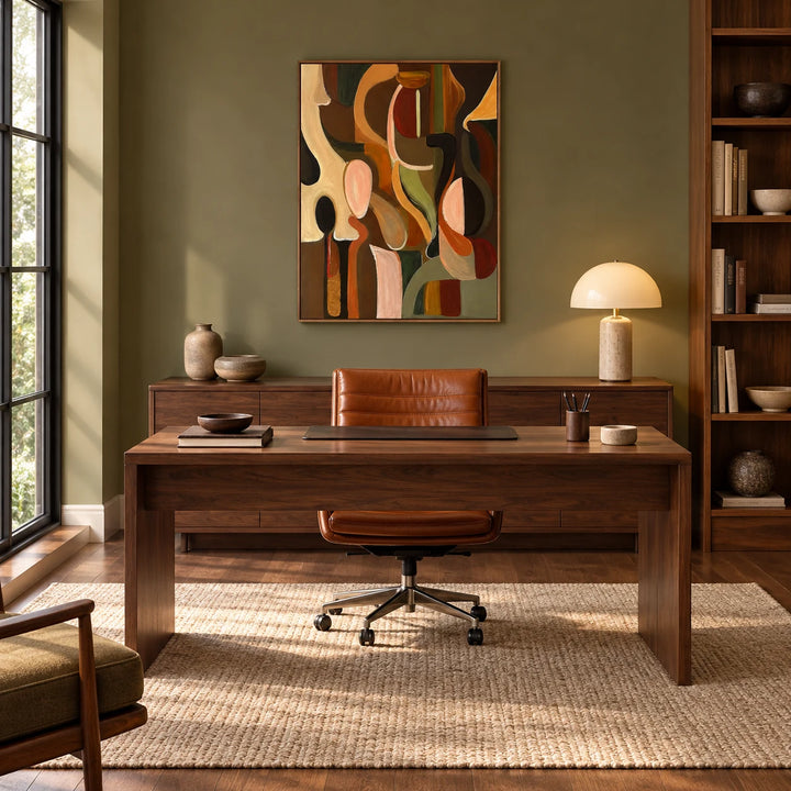 AA0614 dark-wood frame in a complete home interior scene