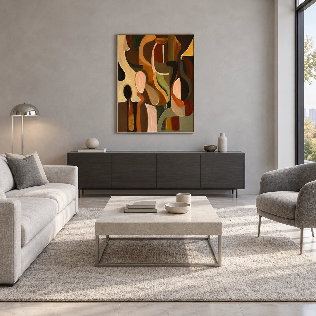 AA0614 silver frame in a complete home interior scene
